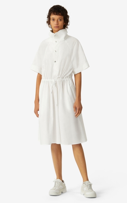 Kenzo Women Fitted Shirt Dress White